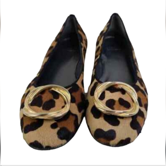 Stuart Weitzman "Oh My" Animal Print on Calf Hair Flats 6.6 - Picture 6 of 7